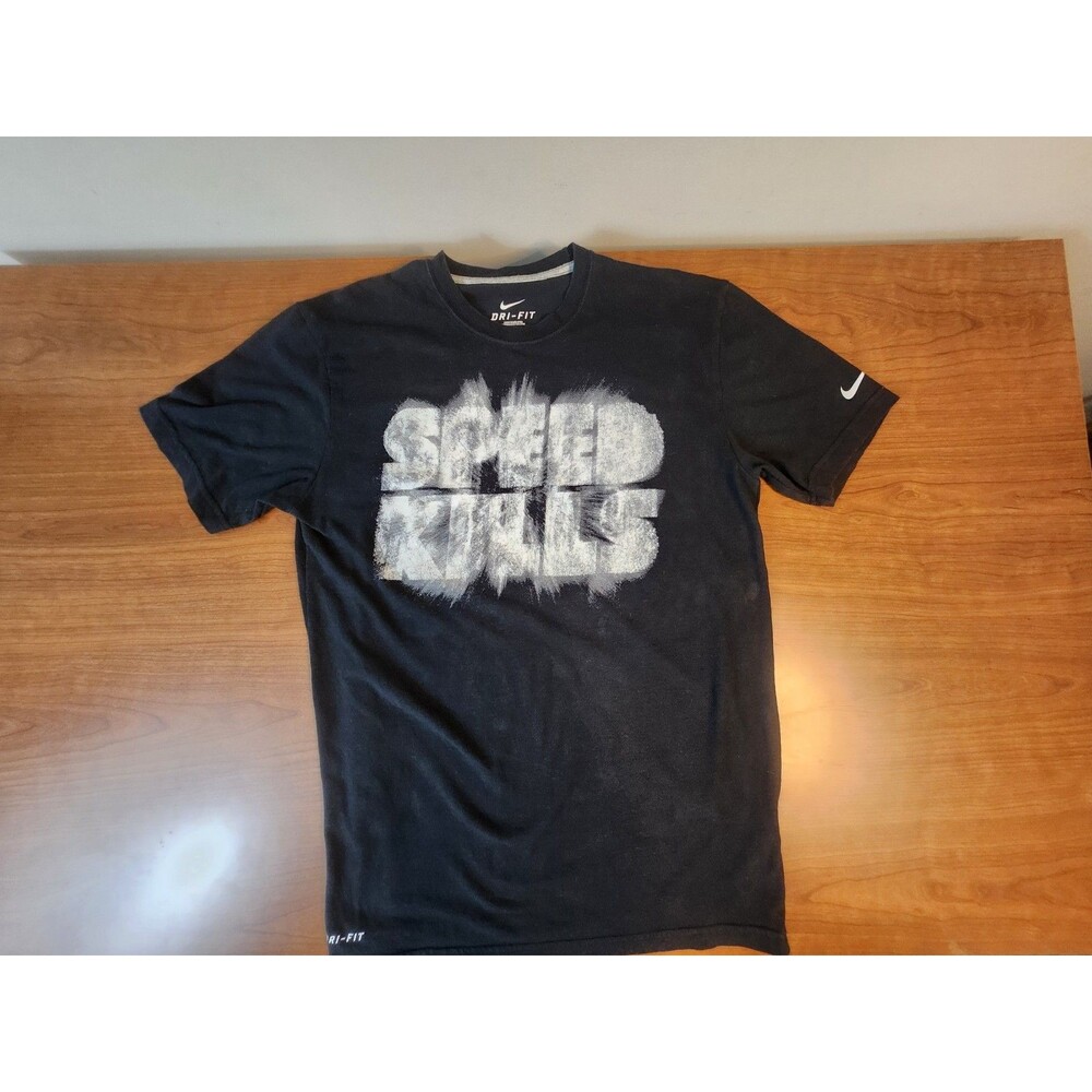 NIke Dri-Fit Speed Kills Black 60% Cotton 40% Polyester T-Shirt Size Medium